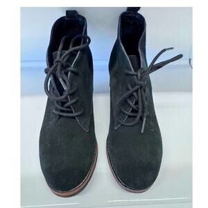 Black Suede, Lambert,Wedge, Ankle Bootie,Witchy,‎ Goth, Whimsical,Size 7.5,